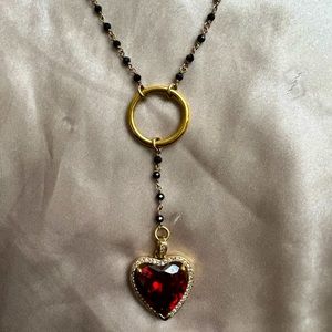 Vanessa Mooney Cherry Heart Rosary Necklace
